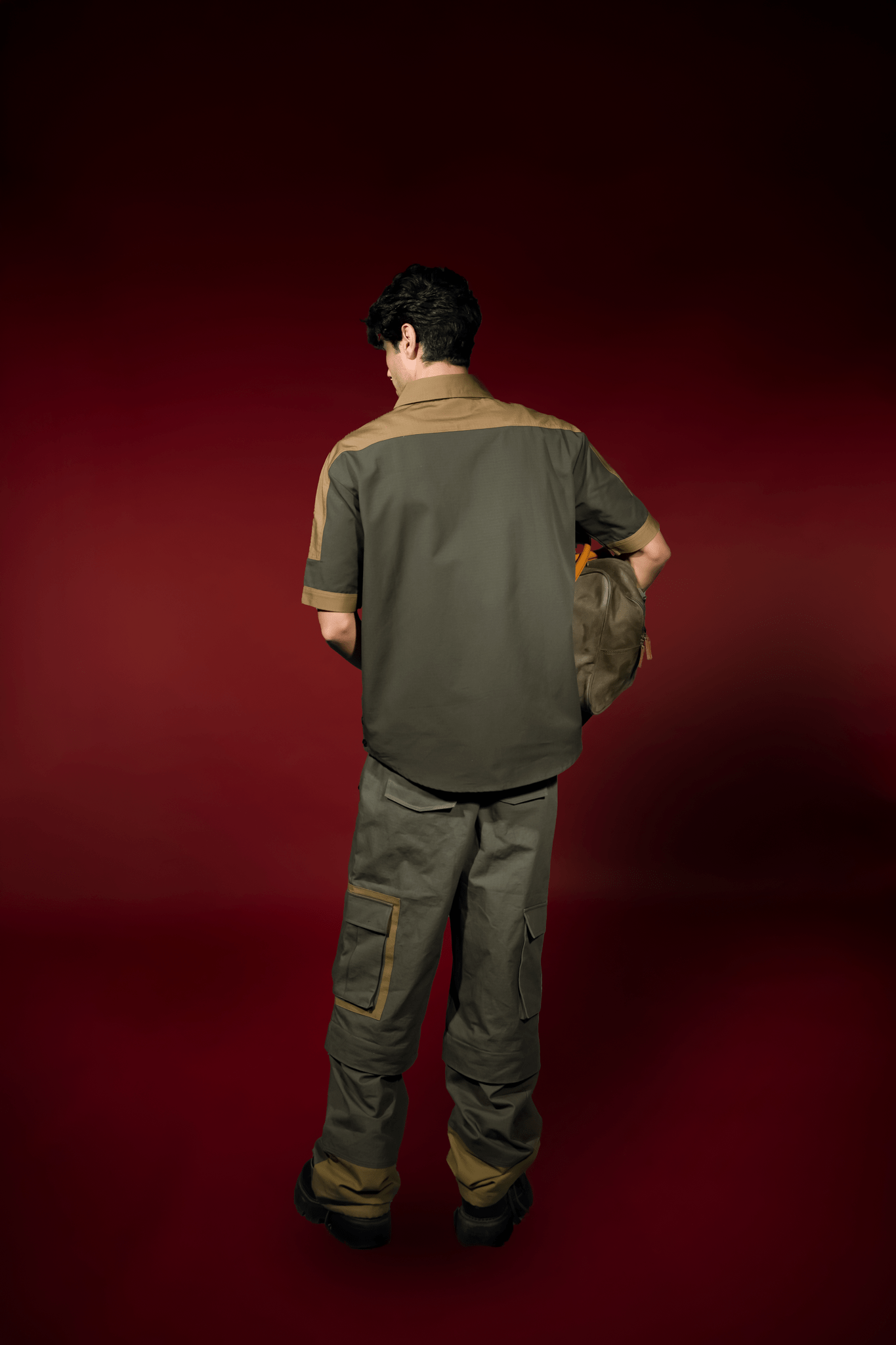 Men’s Two - Tone Tech Utility Zip Shirt - Flashmobnation - Flashmob Nation