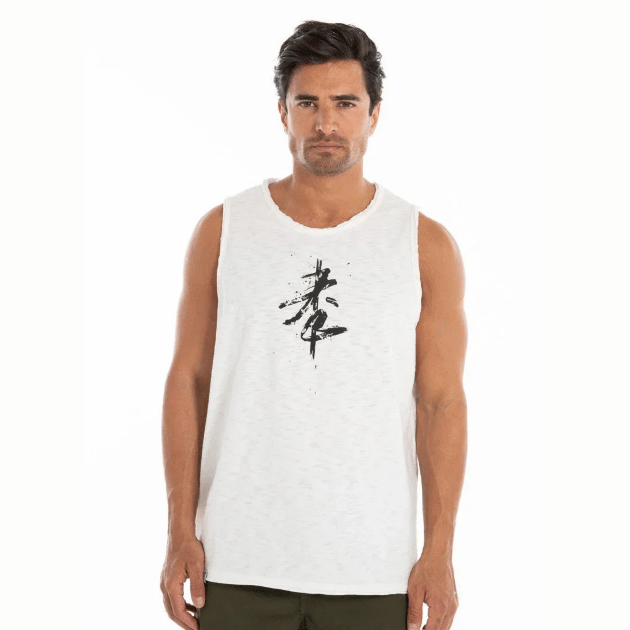 Men’s White Graphic Sleeveless Tank - Flashmob Nation