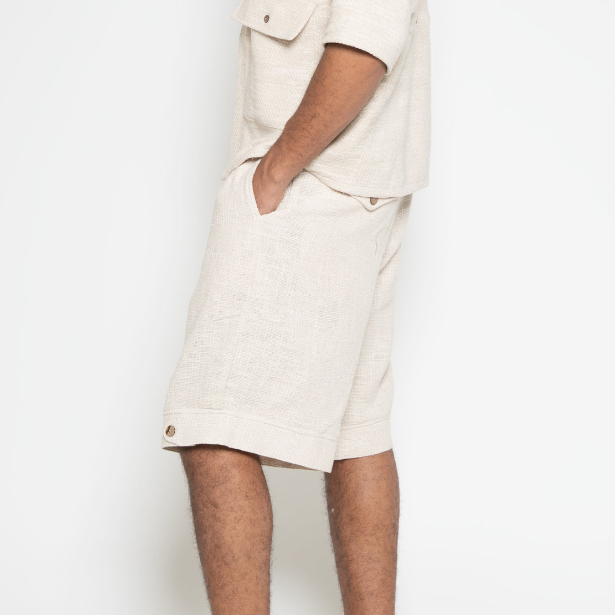FM Ecru White Carpenter Shorts