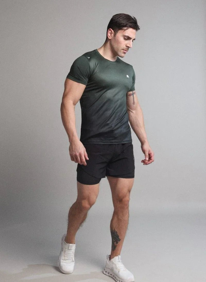Ombre Short Sleeve Compression Shirt for Men - Flashmob Nation