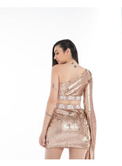 One Shoulder Sequin Dress Set - Flashmob Nation