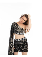 One Shoulder Sequin Dress Set - Flashmob Nation