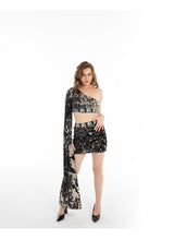 Glam One-Shoulder Sequin Top & Skirt Set