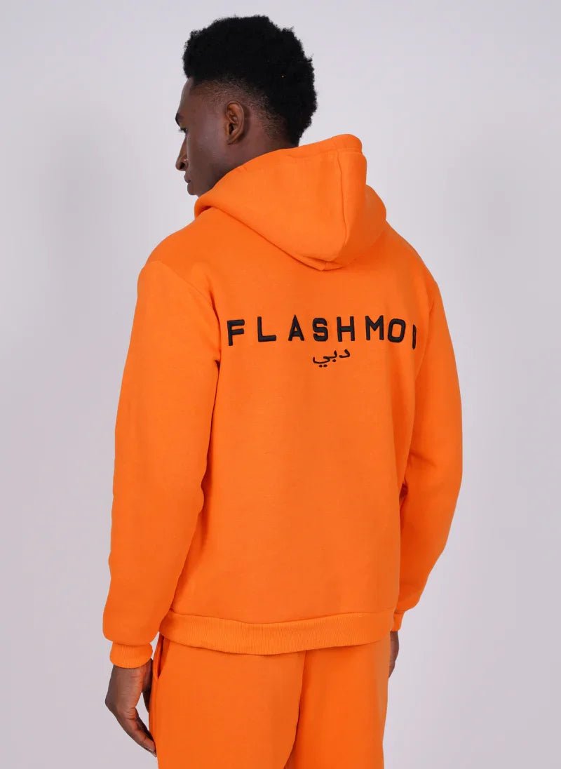 Orange Cotton Signature Hoodie Set for Men & Women - Flashmob Nation