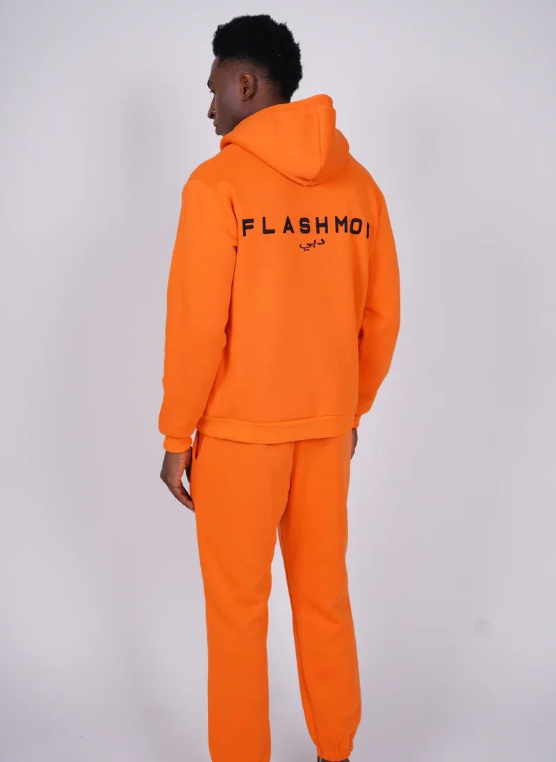 Orange Cotton Signature Hoodie Set for Men & Women - Flashmob Nation