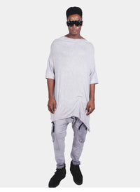 Oversized Asymmetrical T-Shirt for Men - S