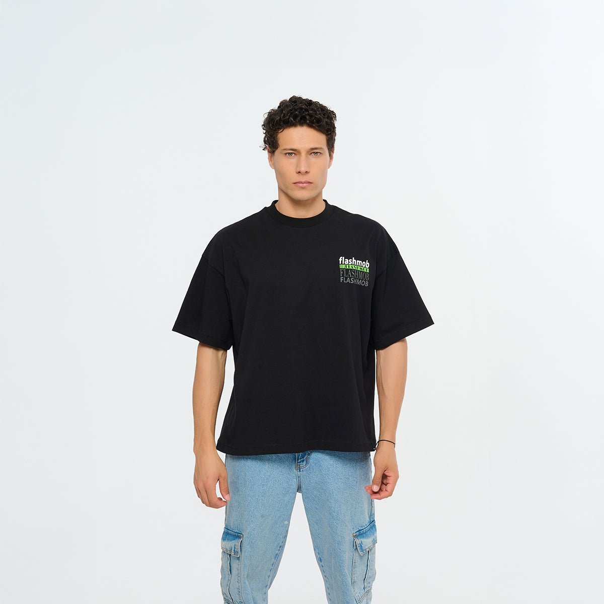 Oversized Graphic Text T-Shirt - Flashmob Nation
