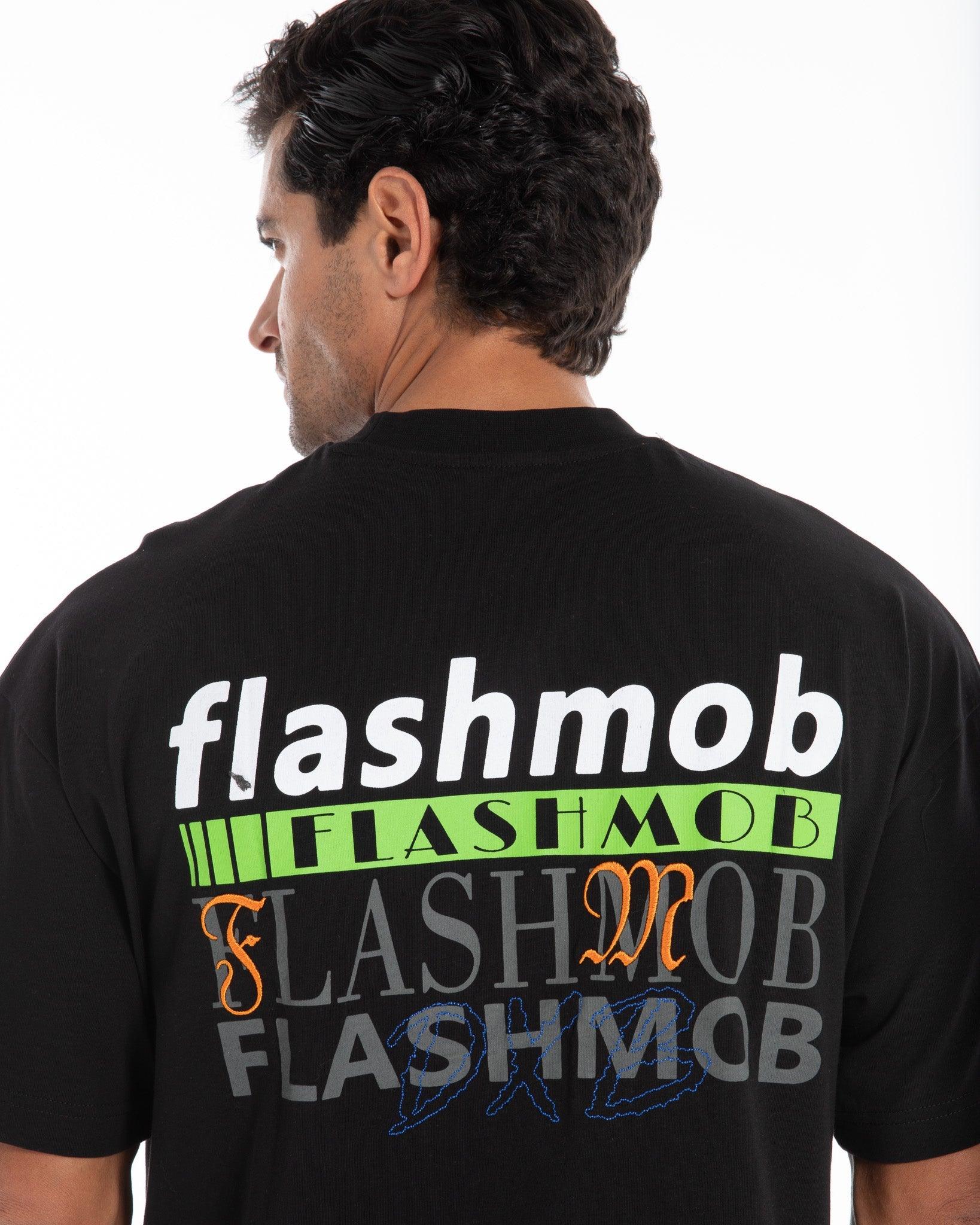 Oversized Graphic Text T-Shirt - Flashmob Nation
