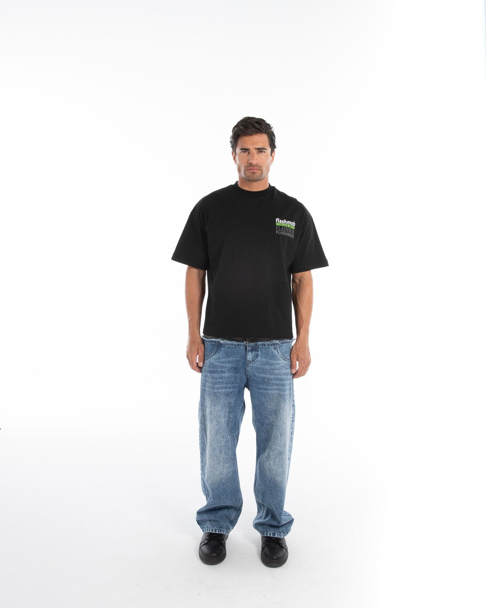 Oversized Graphic Text T-Shirt - Flashmob Nation