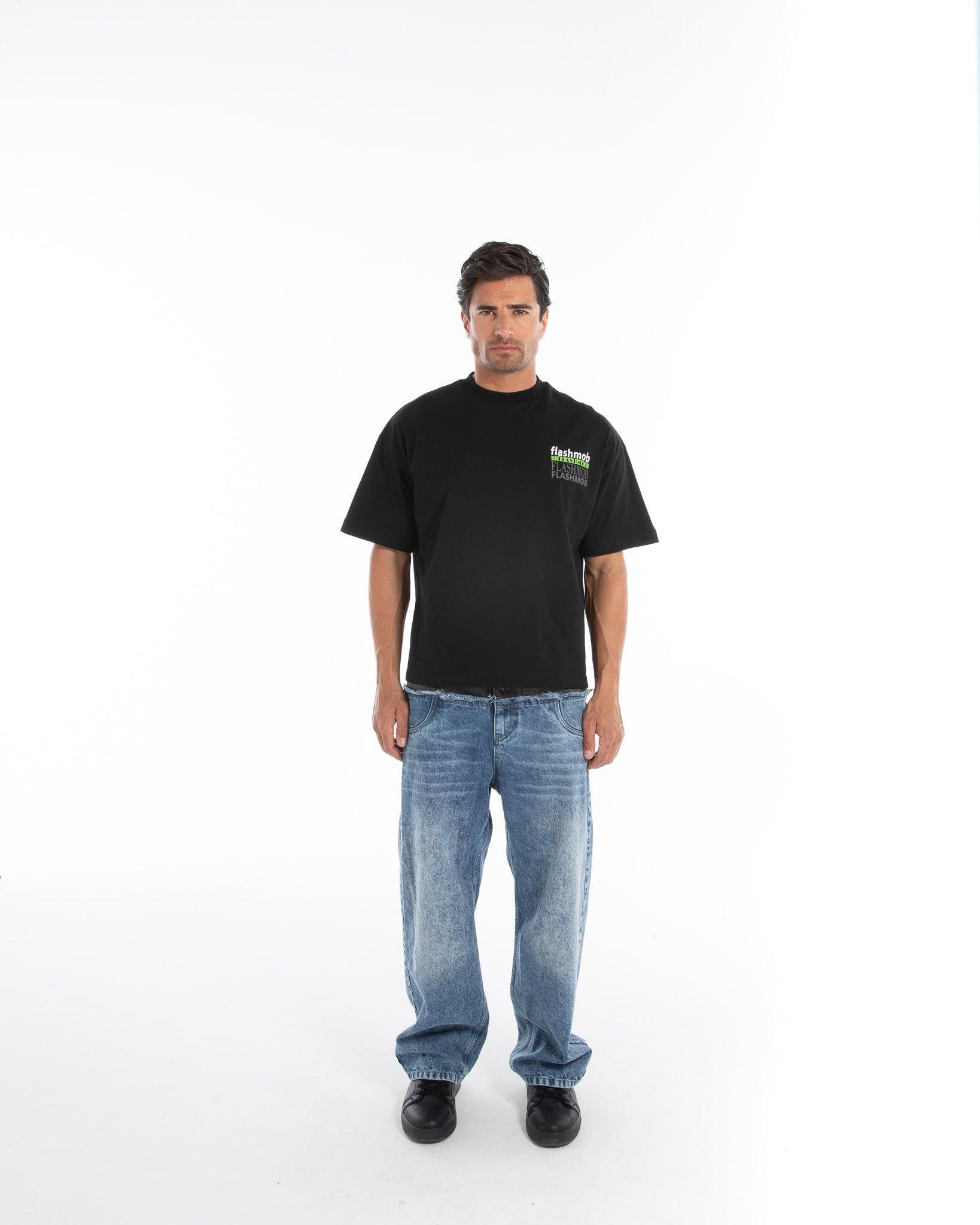 Oversized Graphic Text T-Shirt - Flashmob Nation