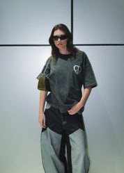 Modern streetwear outfit featuring a Peace & Love Oversized graphic tee.