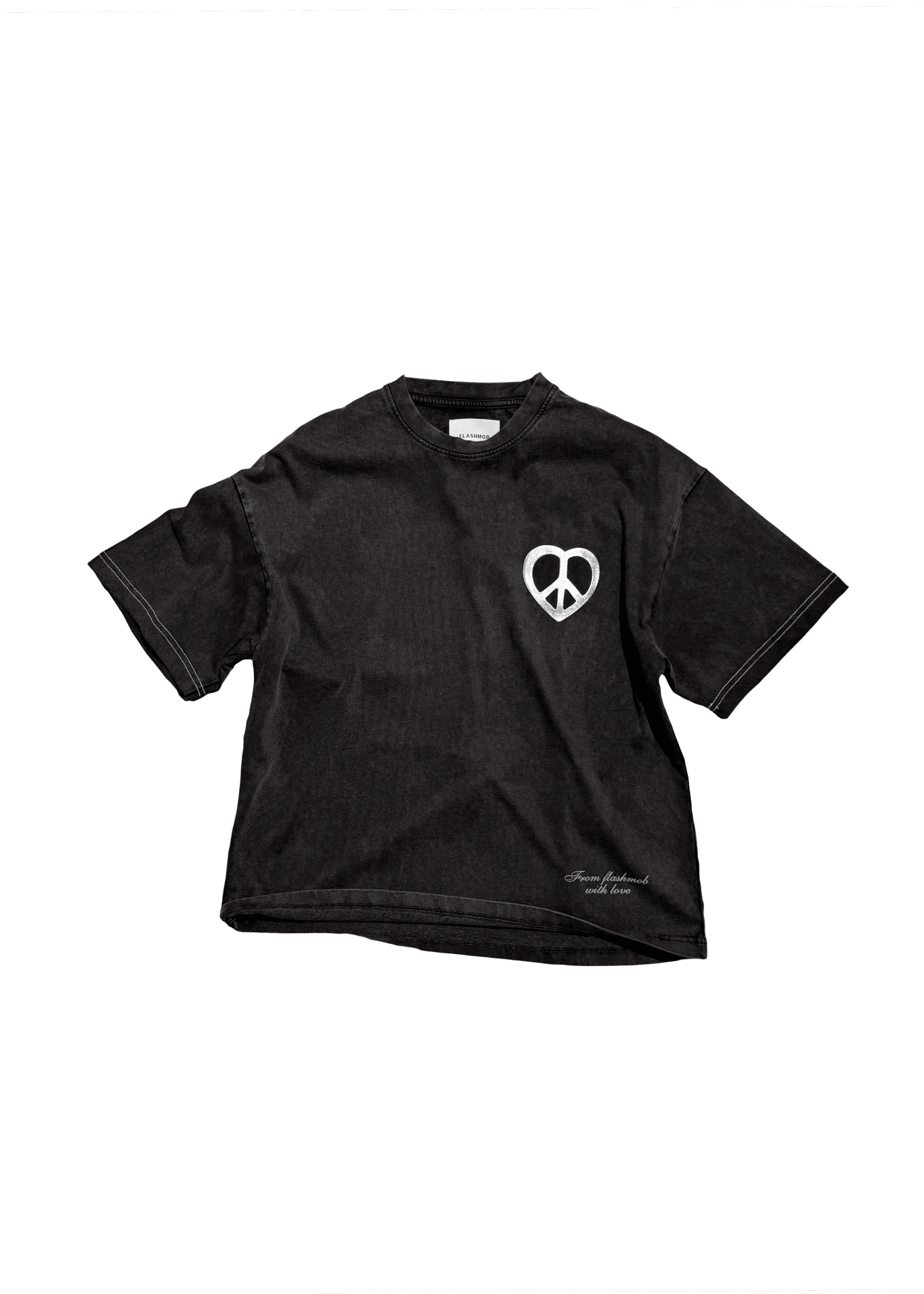 Peace & Love Graphic T-Shirt – Vintage Black - Flashmob Nation