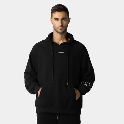Printed Black Casual Hoodie - Flashmob Nation