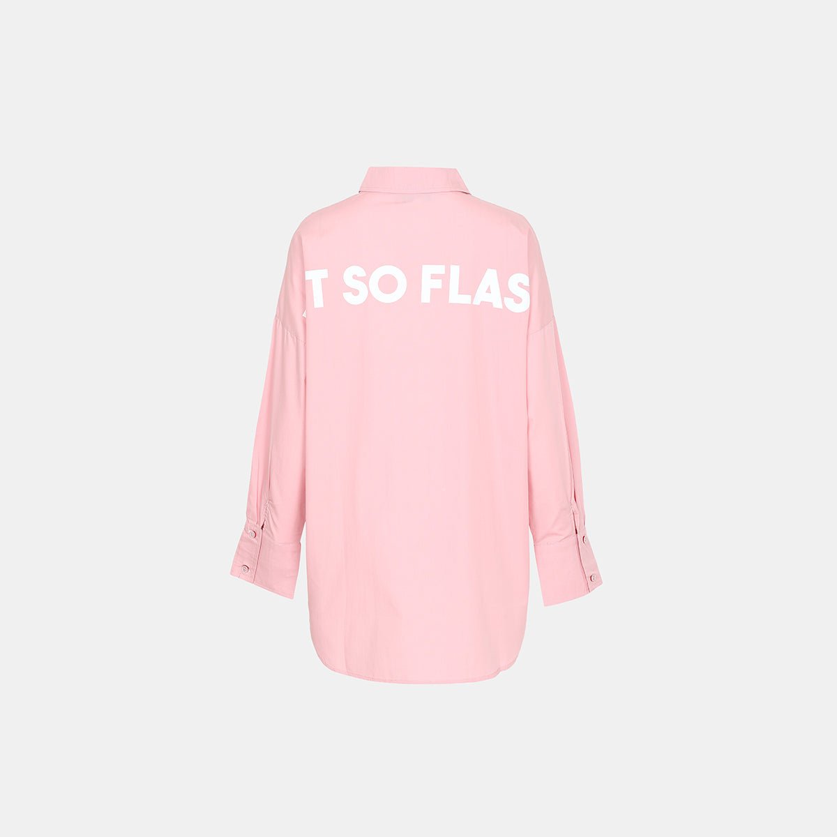 Printed Shirt Pink - Women's Oversized Full - Sleeve Streetwear Style - Flashmob Nation