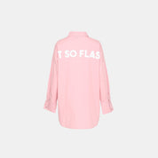 Printed Shirt Pink - Women's Oversized Full - Sleeve Streetwear Style - Flashmob Nation
