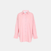 Printed Shirt Pink - Women's Oversized Full - Sleeve Streetwear Style - Flashmob Nation