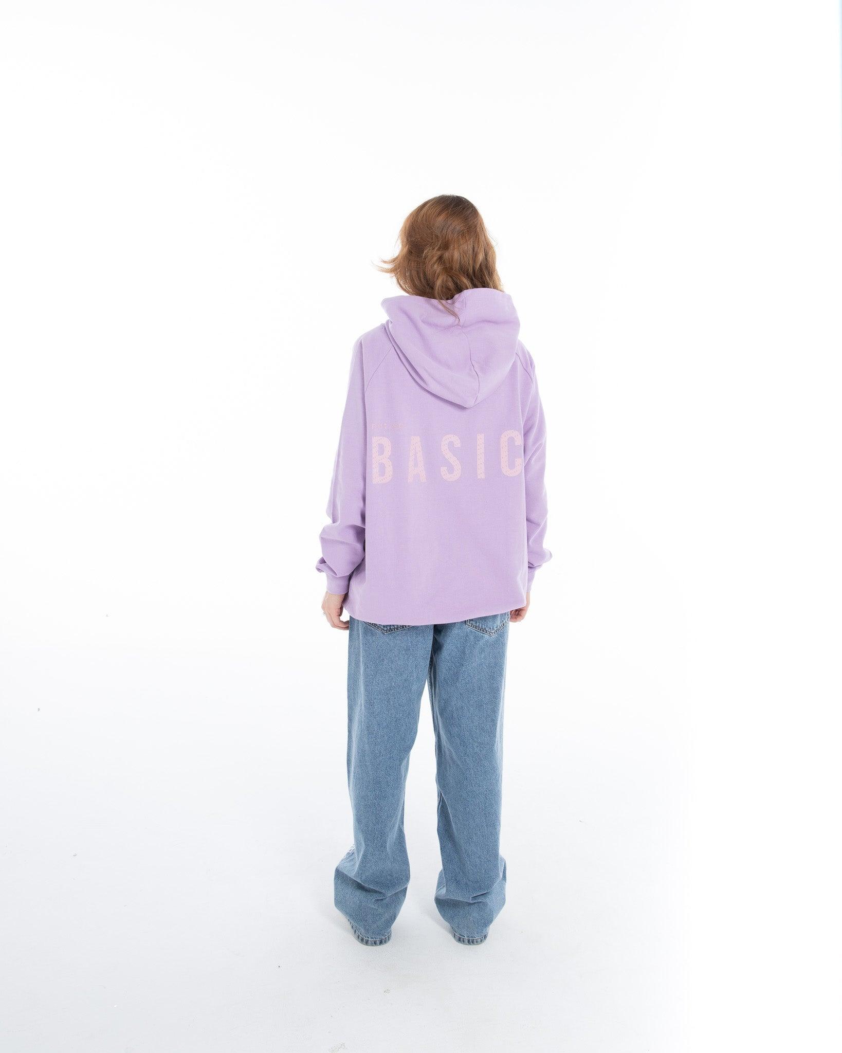 Soft Lilac Oversized Hoodie with Minimal Logo - Flashmob Nation