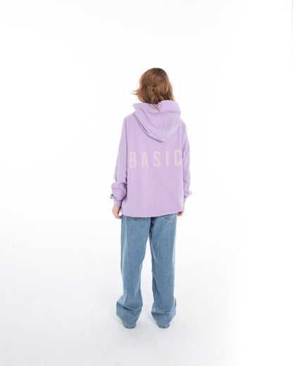 Printed Soft Lilac Oversized Hoodie - Flashmob Nation