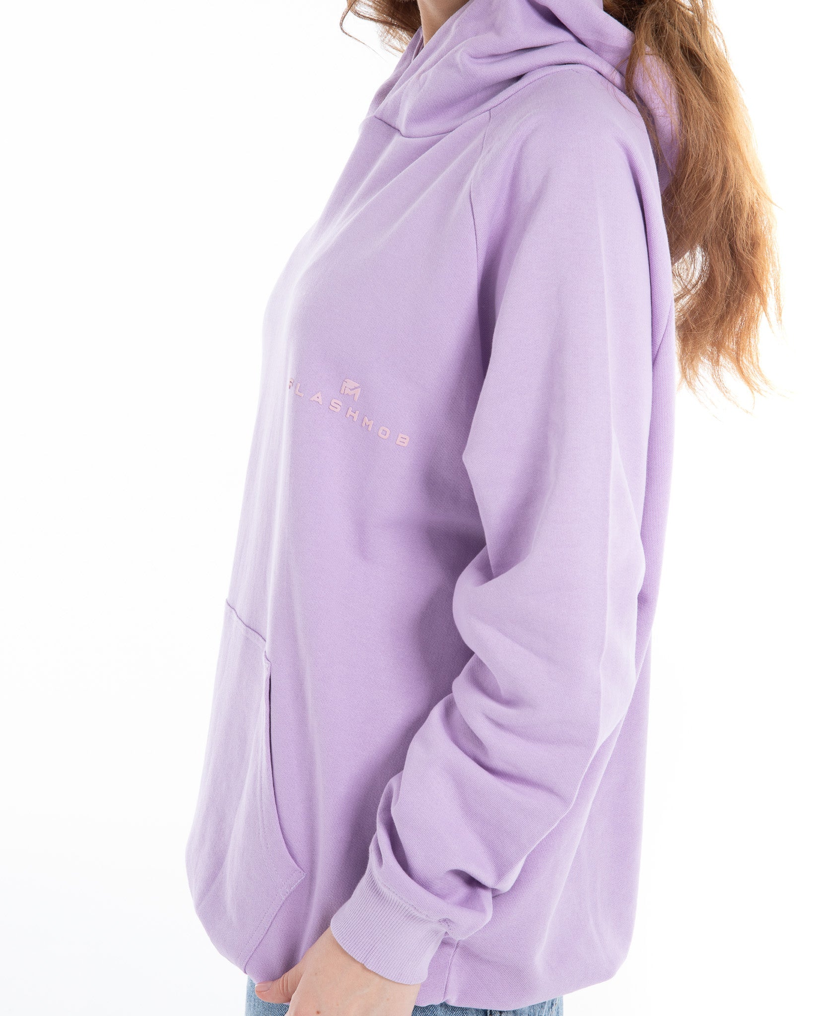 Printed Soft Lilac Oversized Hoodie - Flashmob Nation