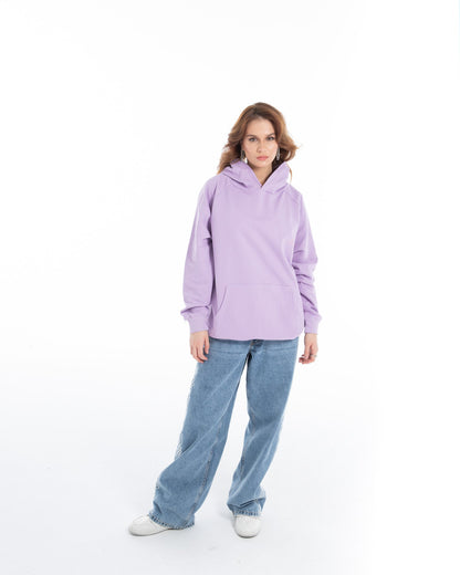 Printed Soft Lilac Oversized Hoodie - Flashmob Nation