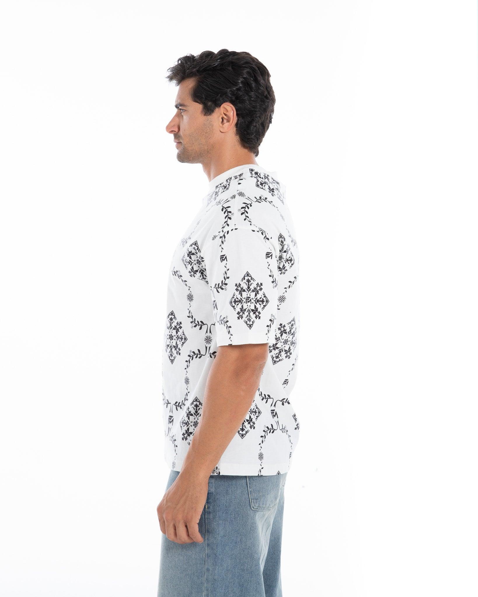 Printed White and Black Reflective T-Shirt - Flashmob Nation