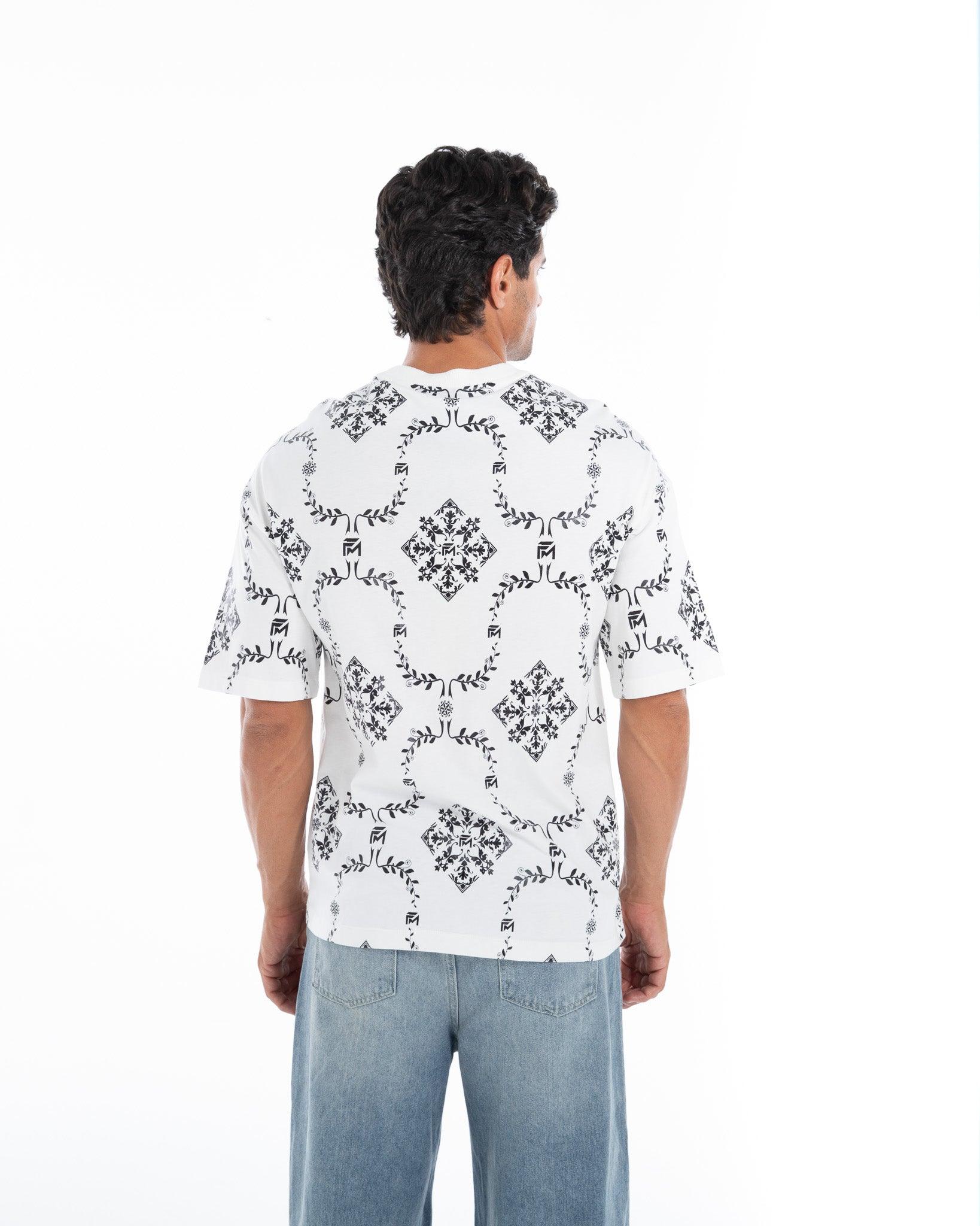 Printed White and Black Reflective T-Shirt - Flashmob Nation