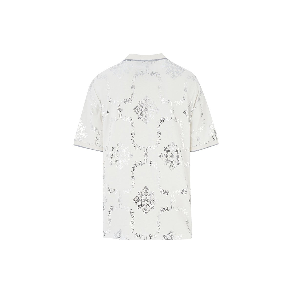 Printed White and Silver Reflective Collared Shirt – FM Streetwear - Flashmob Nation