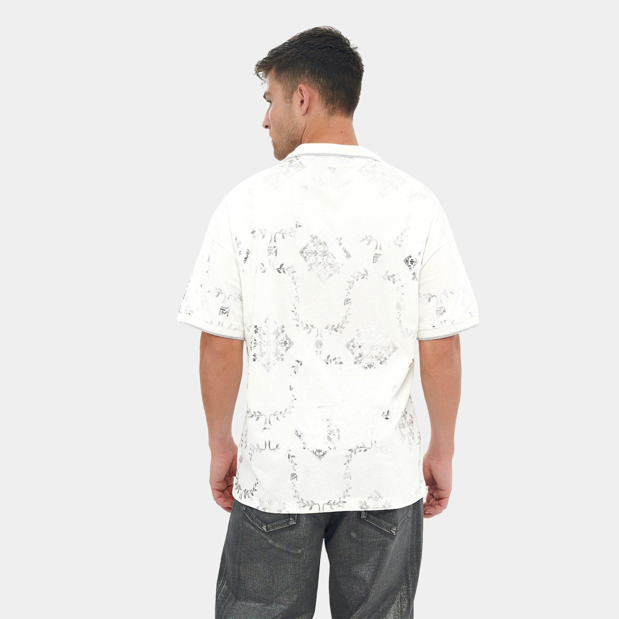 Printed White and Silver Reflective T-Shirt - Flashmob Nation