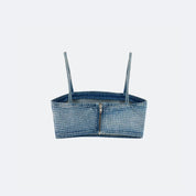 Studded Crop Set Denim - Women's Edgy Streetwear - Flashmob Nation