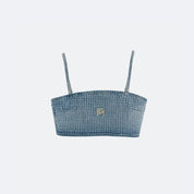 Studded Crop Set Denim - Women's Edgy Streetwear - Flashmob Nation