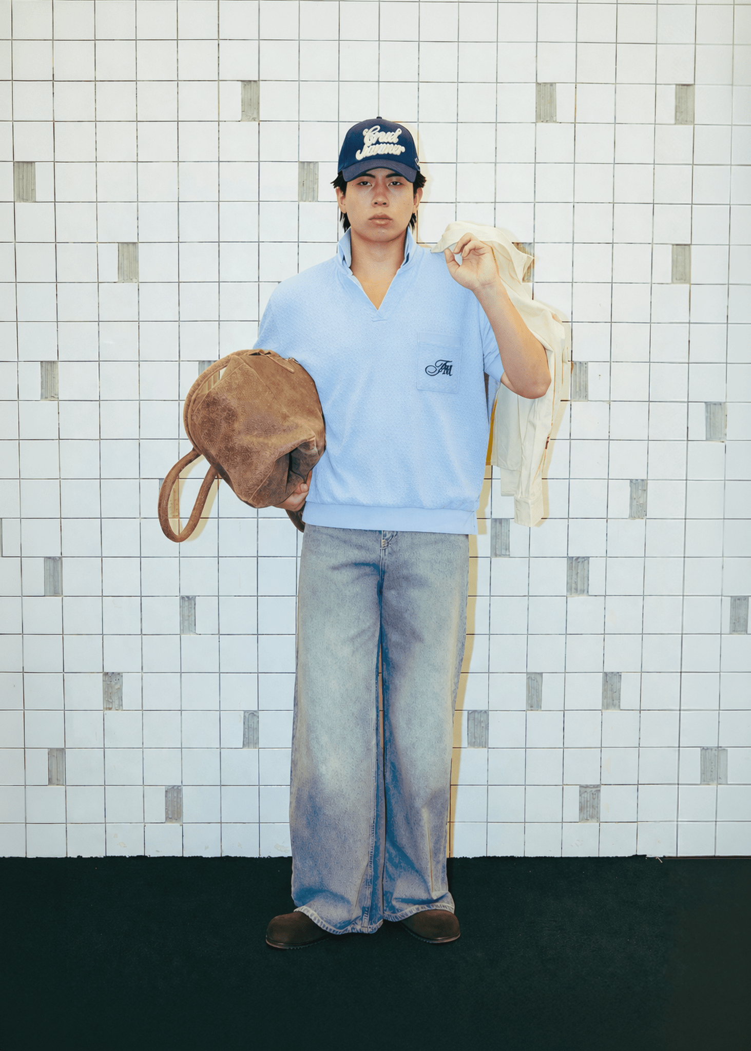 Textured Knit Polo Shirt - Blue - Flashmob Nation