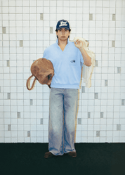 Textured Knit Polo Shirt - Blue - Flashmob Nation