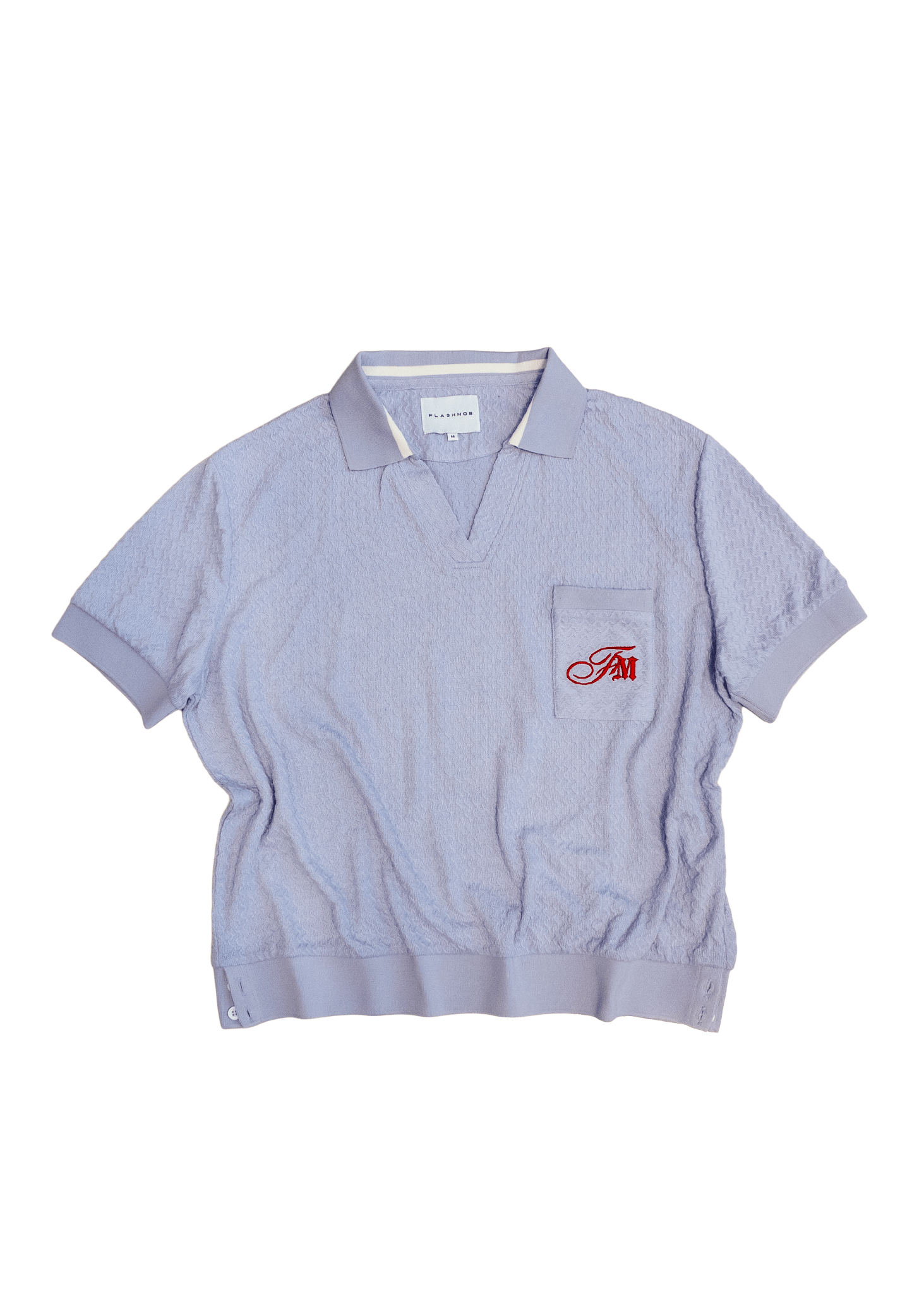 Textured knit polo shirt - Lavender - Flashmob Nation