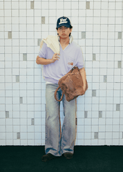 Textured knit polo shirt - Lavender - Flashmob Nation