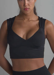 V - Neck Medium Support Sports Bra for Women - Flashmob Nation
