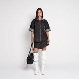 Wesley Asymmetric Cargo Mini Skirt – Dark Navy