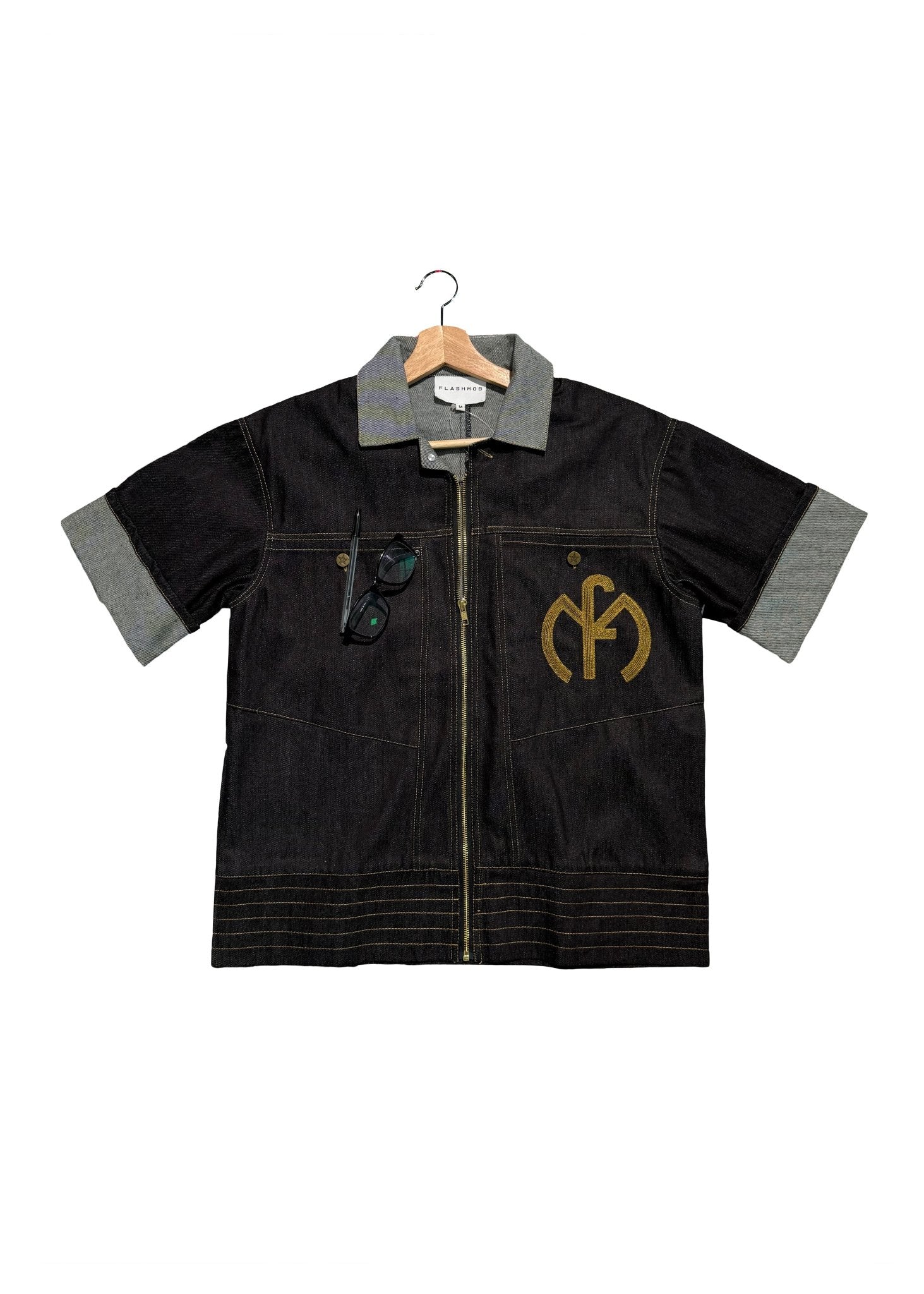 Wesley Denim Short - Sleeve Overshirt – Dark Navy - Flashmob Nation