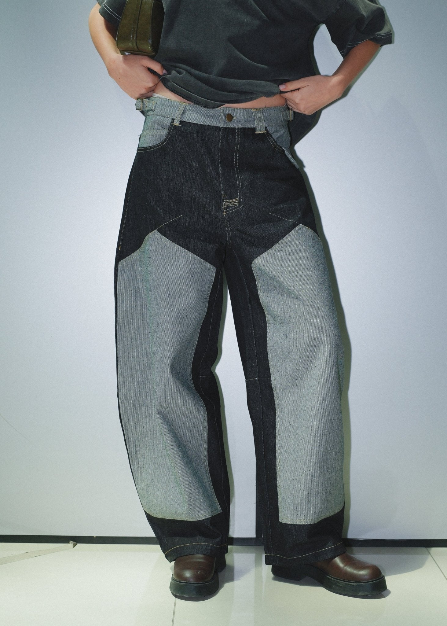 Women's Wesley rounded denim jeans in a dark wash with western yoke detail.