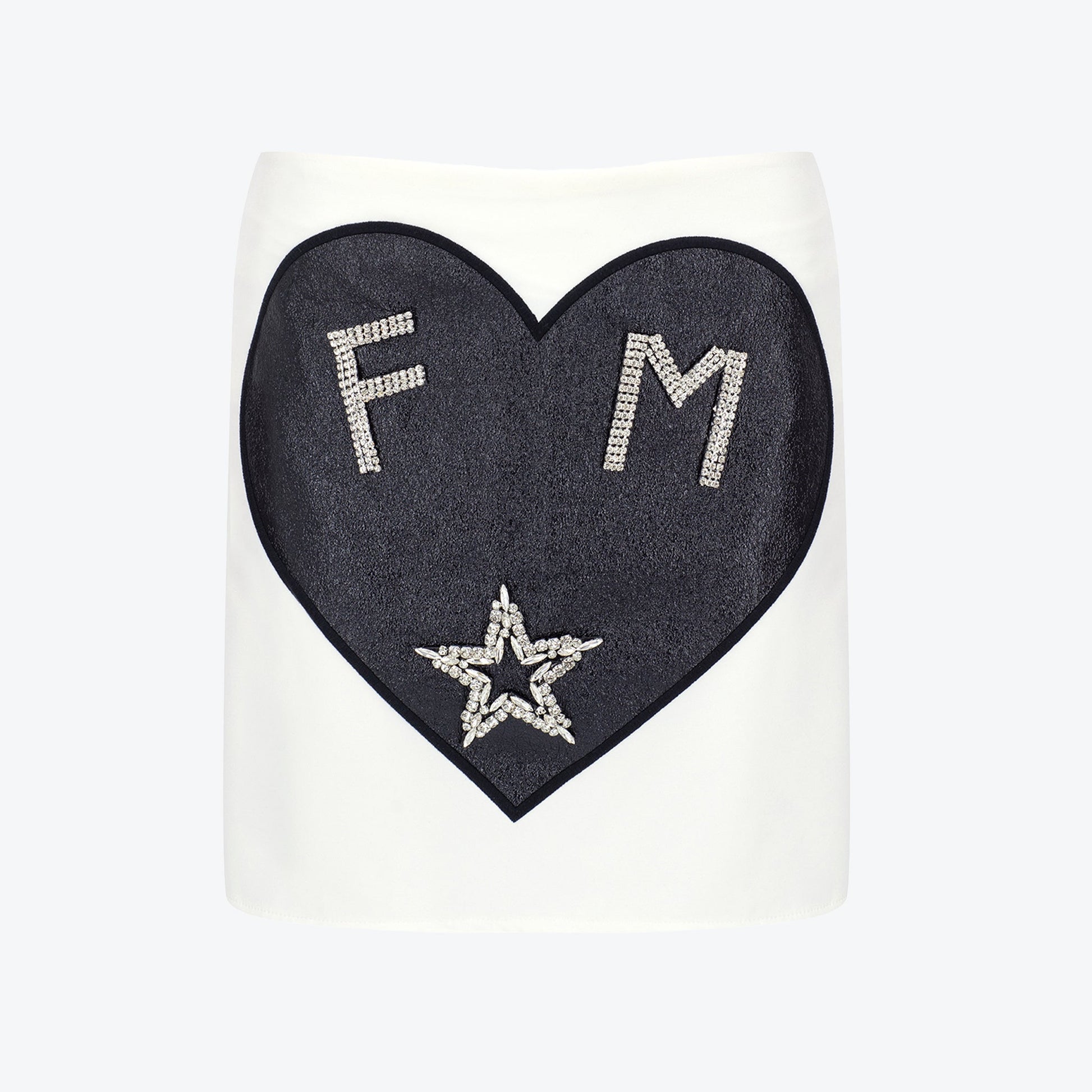 White Heart Skirt With Diamonds - Flashmob Nation