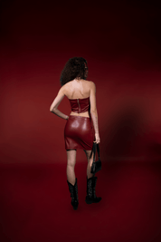 Women’s Faux Leather Twist Bustier – Flashmob - Flashmob Nation