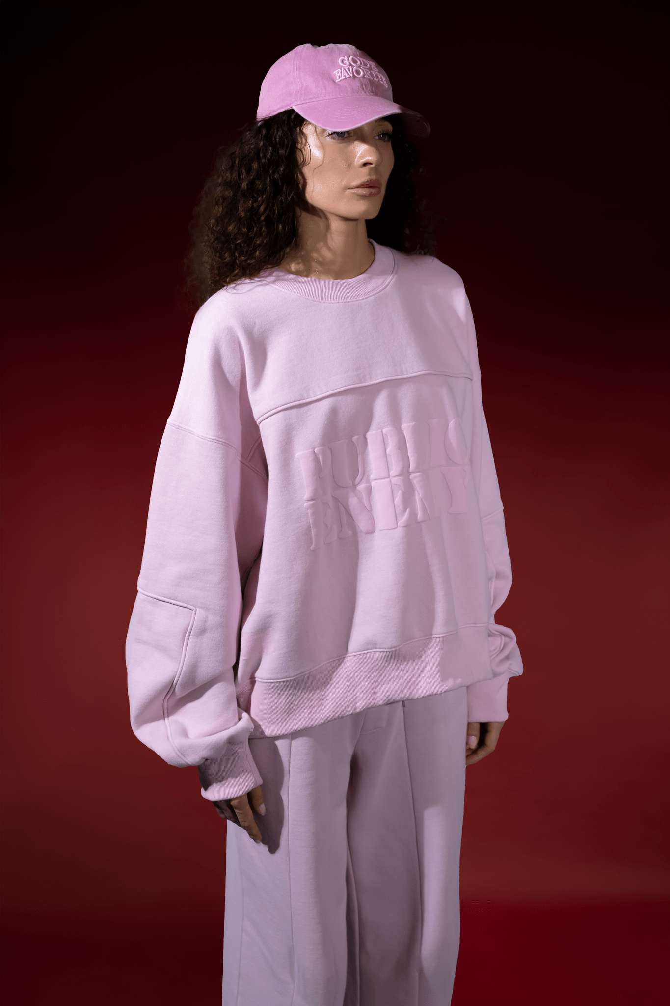 Women’s Pink Logo Panel Sweater - Flashmob Nation