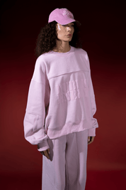 Women’s Pink Logo Panel Sweater - Flashmob Nation