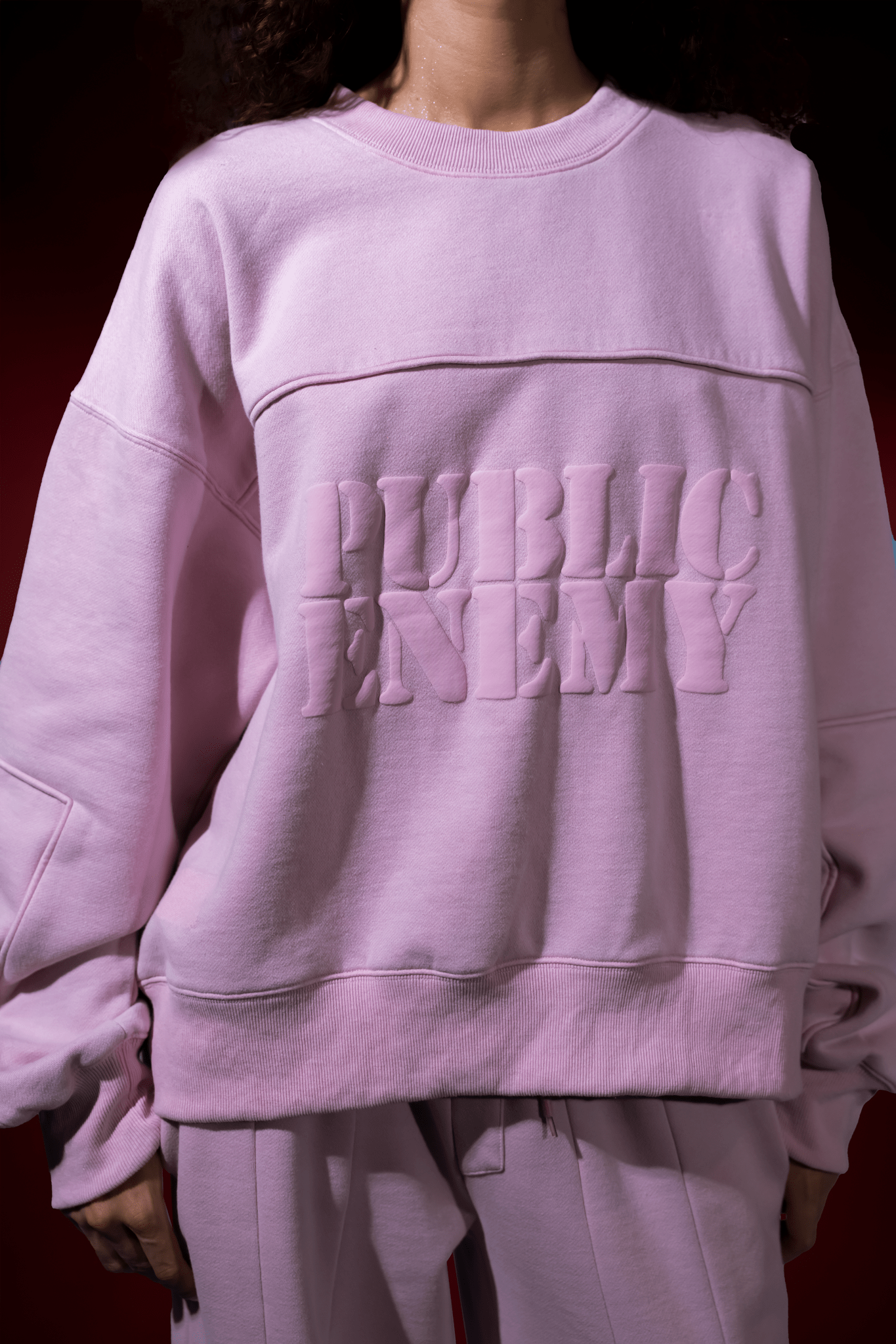 Women’s Pink Logo Panel Sweater - Flashmob Nation