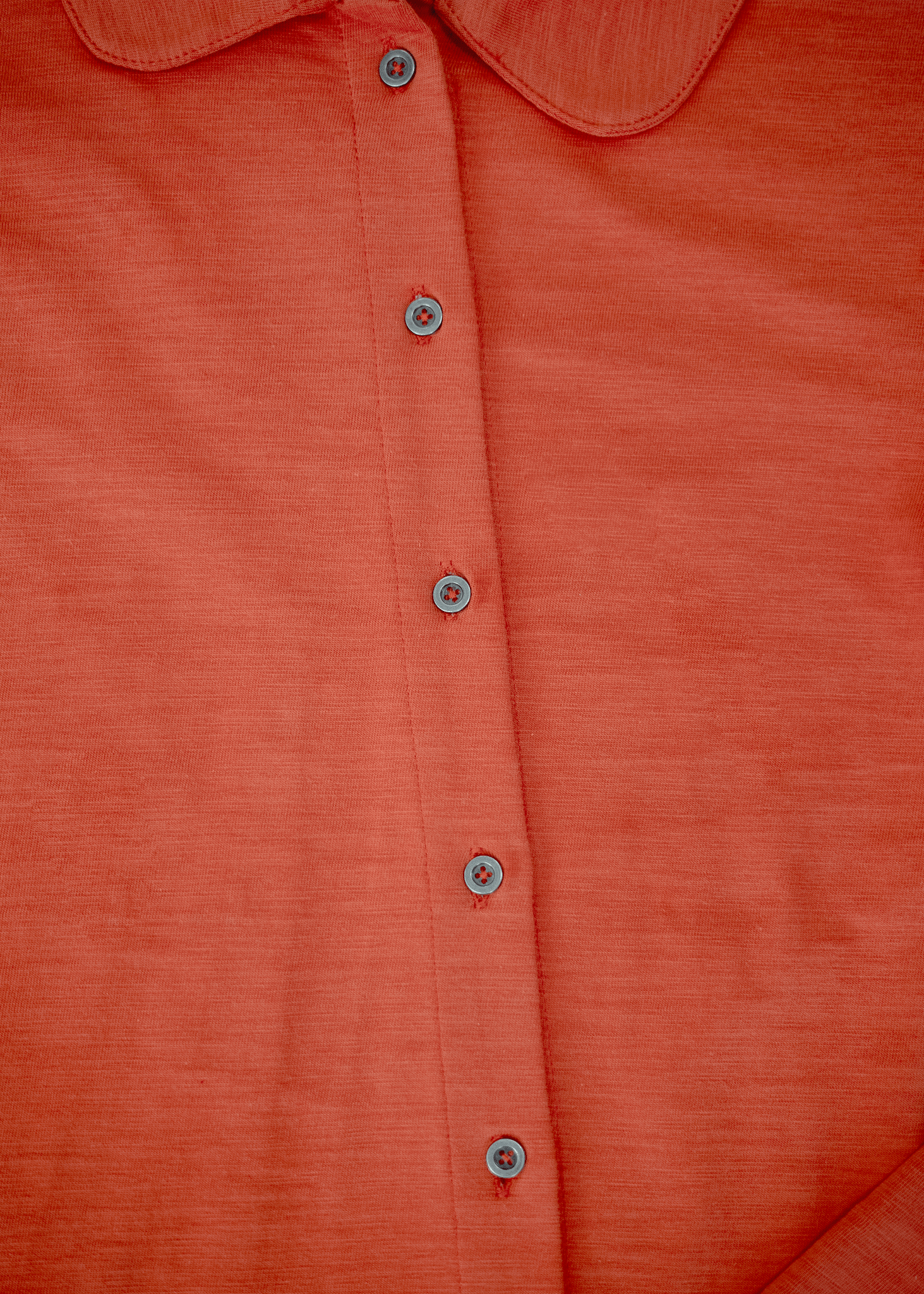 Tonal button detailing on the Women's Burnt Sienna long-sleeve polo