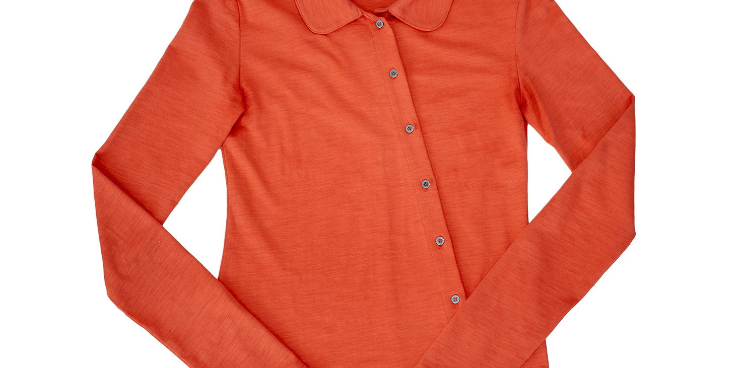 Women’s Slim - Fit Long - Sleeve Polo Shirt – Burnt Sienna - Flashmob Nation