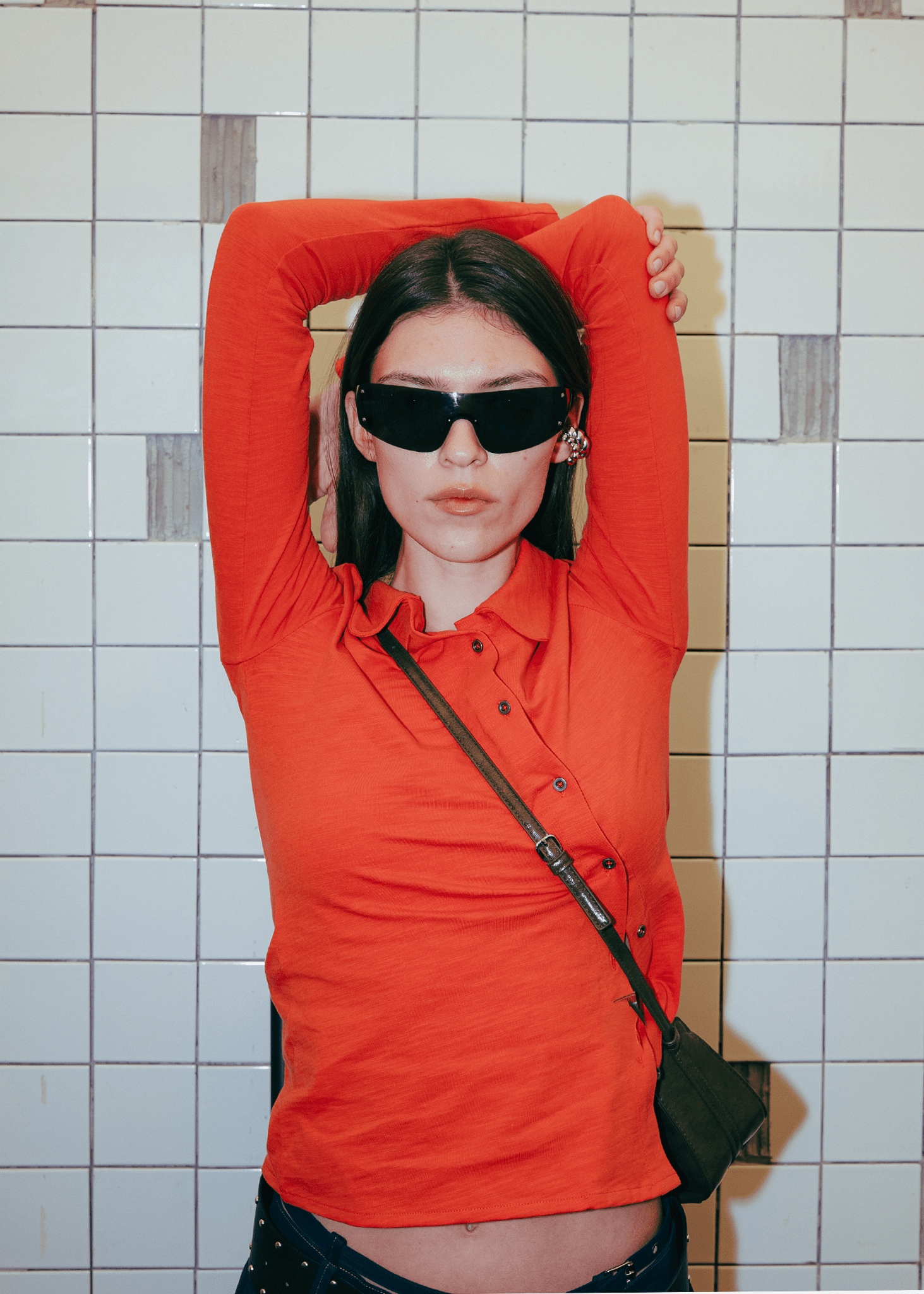 Women’s Slim - Fit Long - Sleeve Polo Shirt – Burnt Sienna - Flashmob Nation