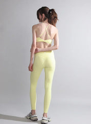 Yellow Ribbed Seamless Activewear Set for Women - Flashmob Nation