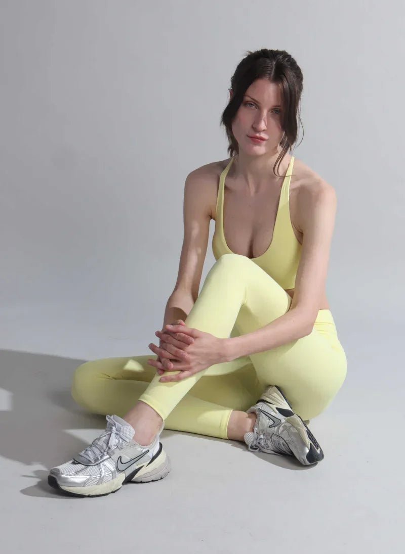 Yellow Ribbed Seamless Activewear Set for Women - Flashmob Nation
